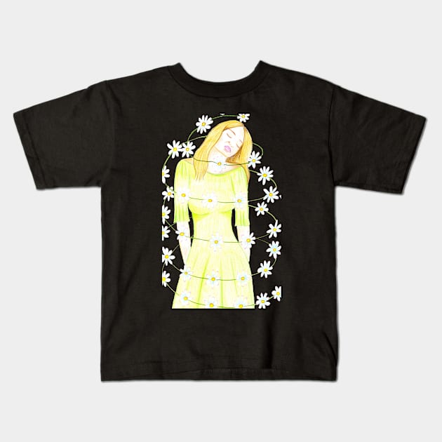 Dancing with the Daisies- Deep Purple Kids T-Shirt by EarthSoul